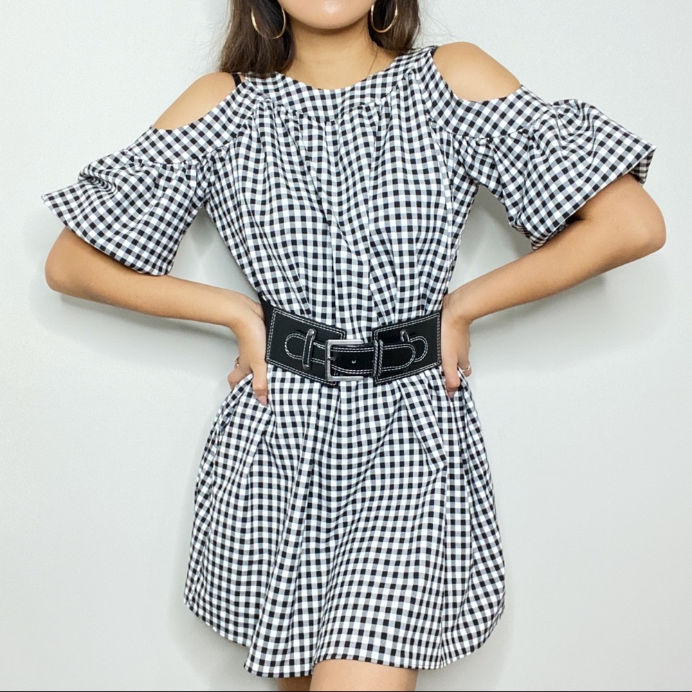 Zara Gingham Babydoll Dress Puffer Balloon Sleeve